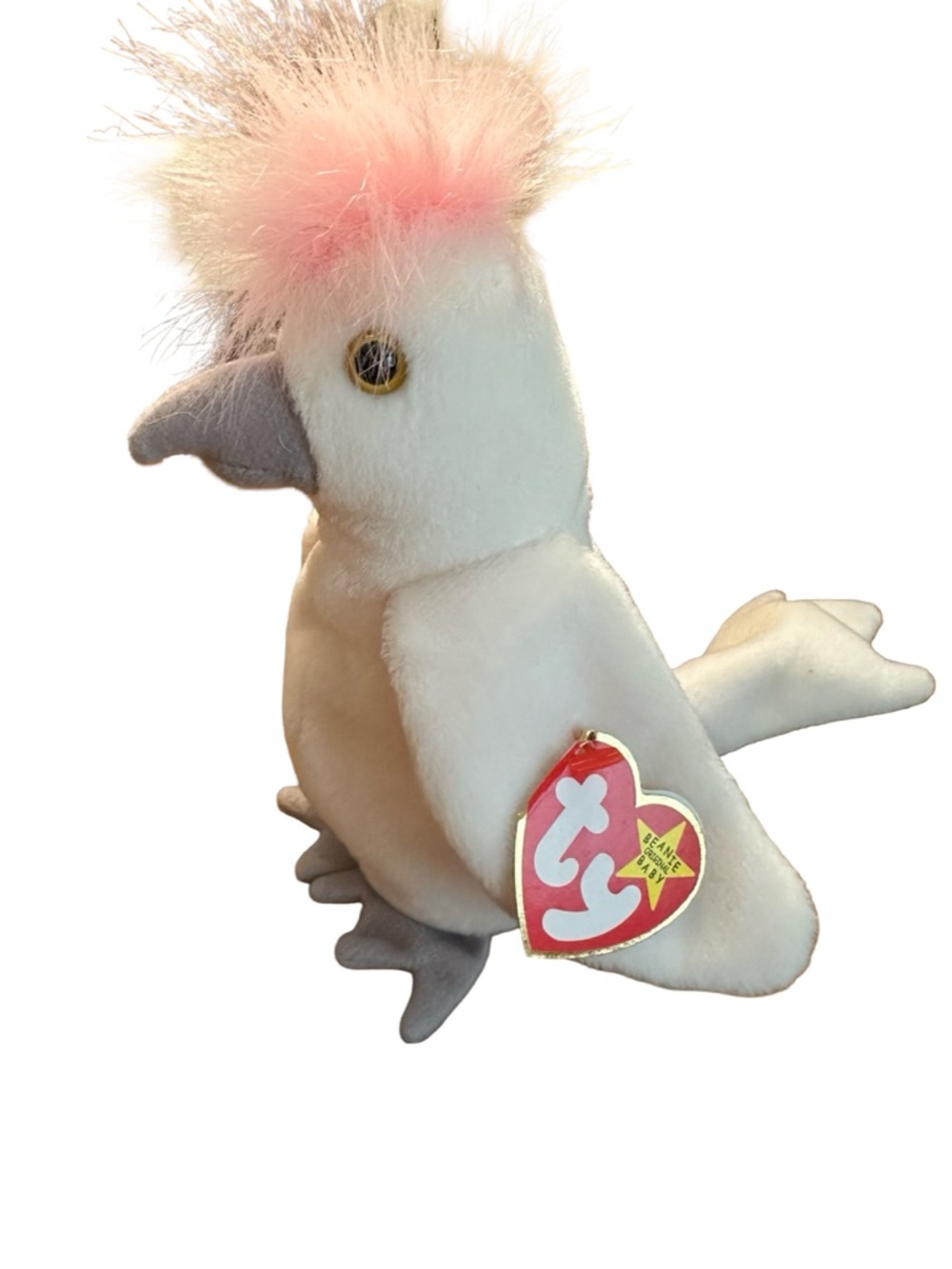Ty Beanie Babies Kuku Cockatoo Plush 1997 Retired Bird Toy